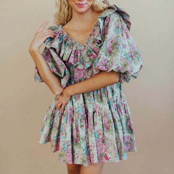 Floral Ruffle Dress - Picture 2 of 14